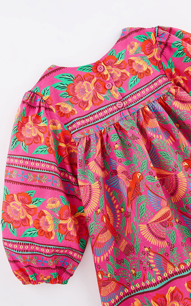 Vestido Aves y rosas