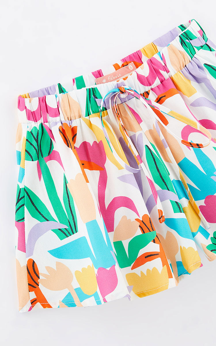 Bermudas acampanadas Tulipanes pastel