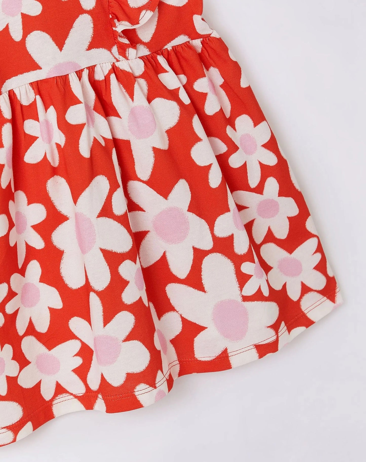 Vestido bebé con diadema Margaritas rojas