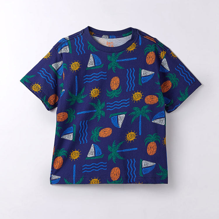 Camiseta azul Sol y playa