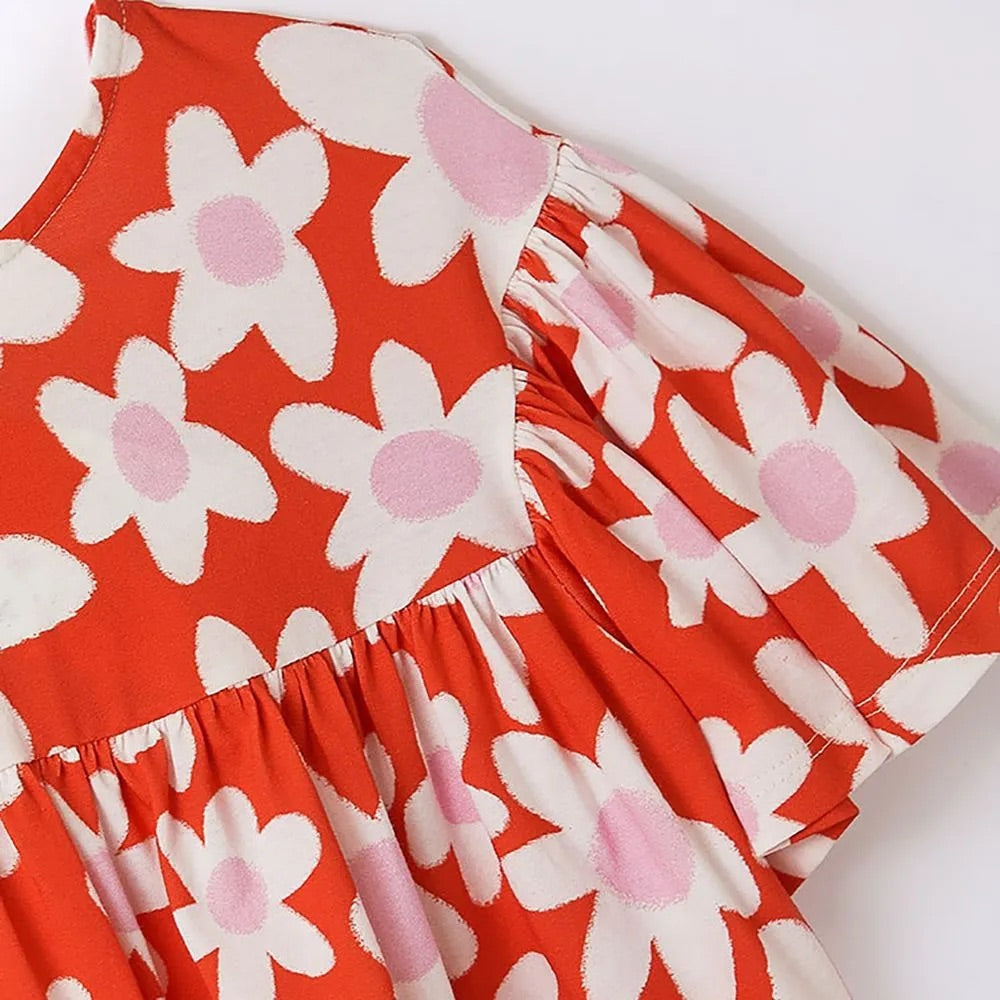 Vestido Margaritas rojas