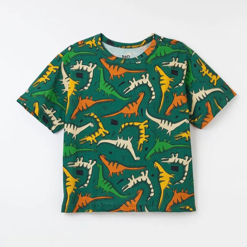 Camiseta manga corta Jurásica verde