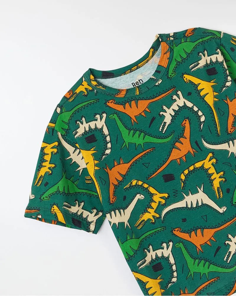 Camiseta manga corta Jurásica verde