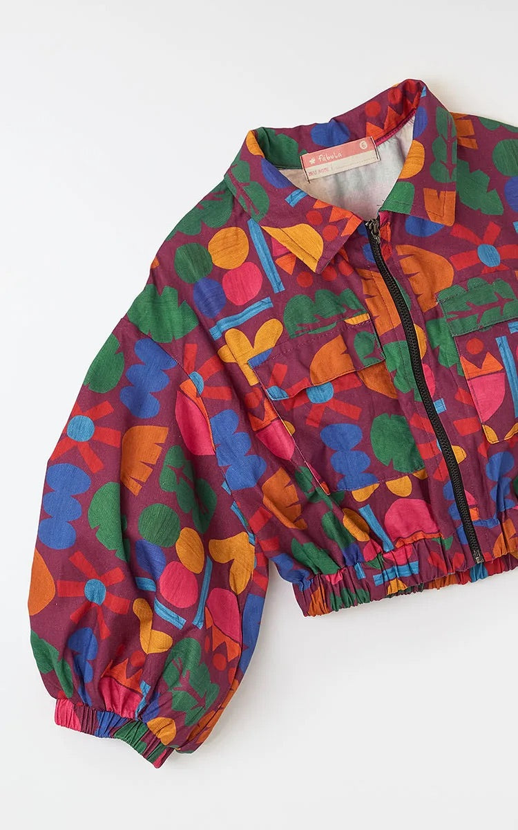 Chamarra crop Jardín mágico