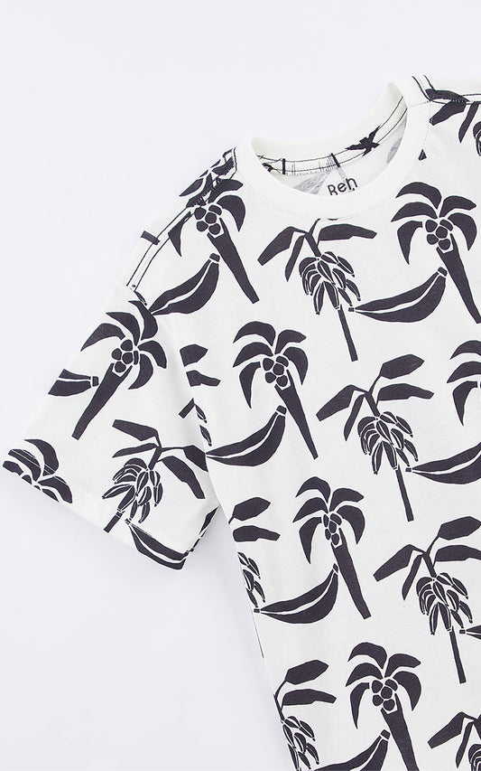 Camiseta manga corta Tropical B&W