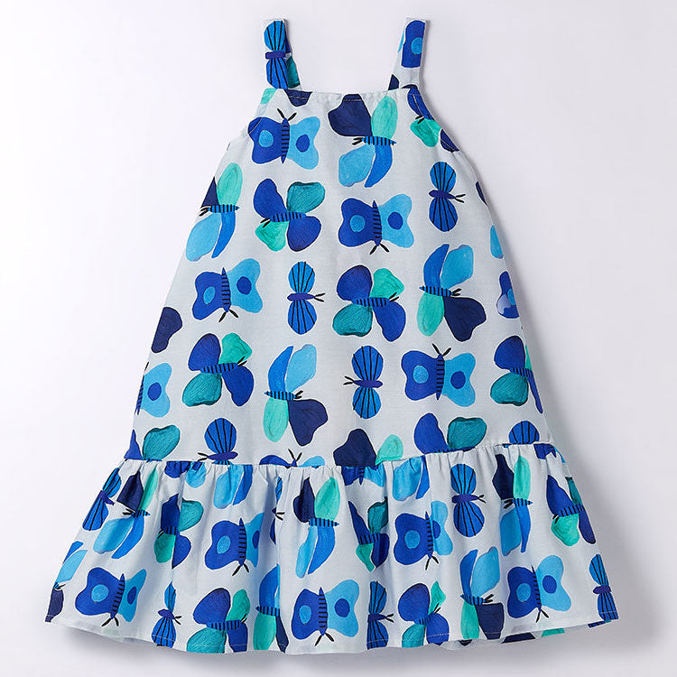 Vestido midi Mariposario azul