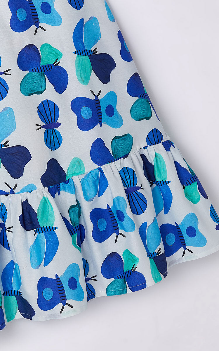 Vestido midi Mariposario azul